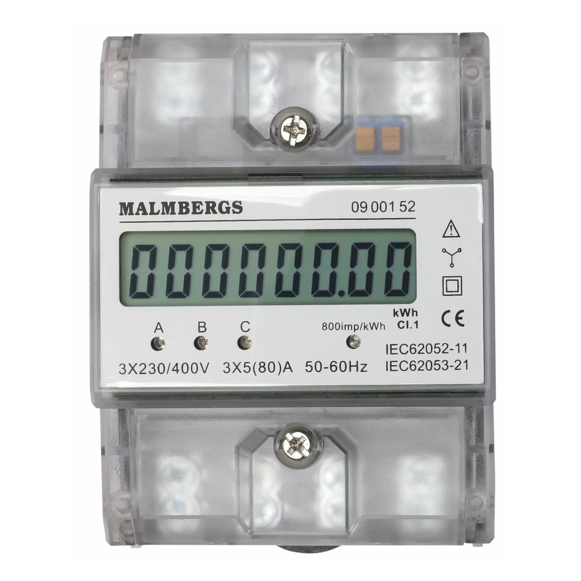 Digital KWh-måler 3-Faset, 63A