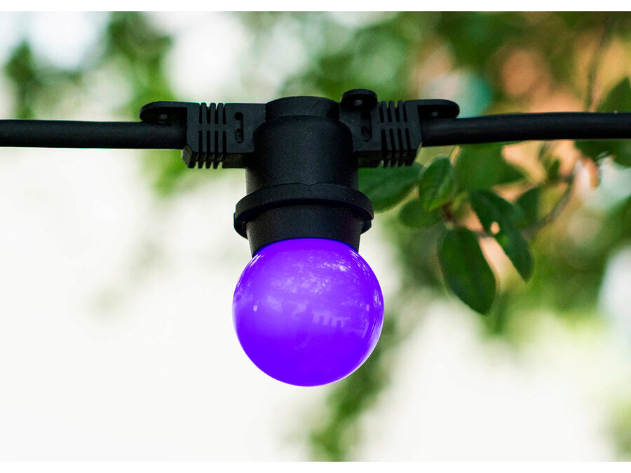 G45 LED pære - 240VAC 1W, E27 sokkel, Lilla (IP44)