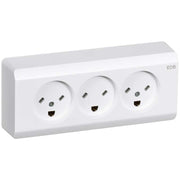 Opus 66 stikkontakt tripel udvendig EDB hvid
