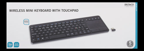 Trådløs mini-tastatur m. touchpad - Nordic (med ÆØÅ)