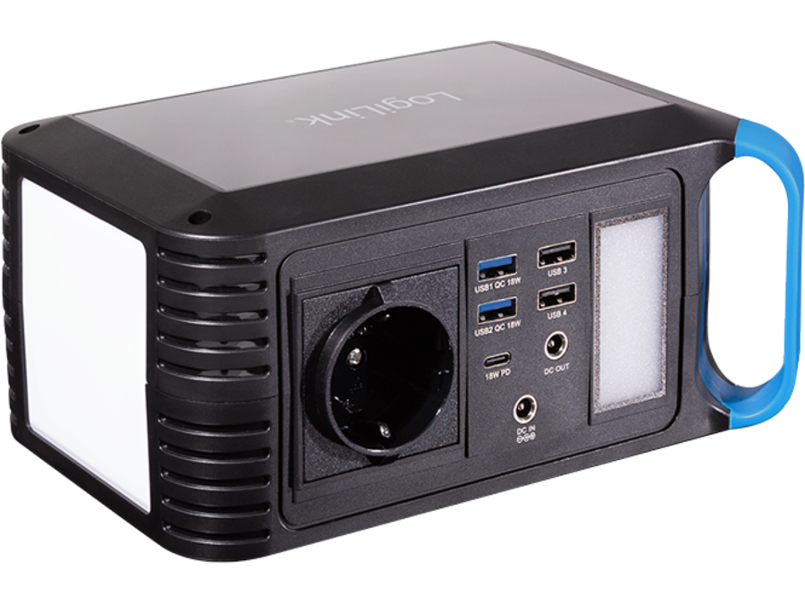 Bærbar power station - 300W, 5xUSB, 1xCEE7/4