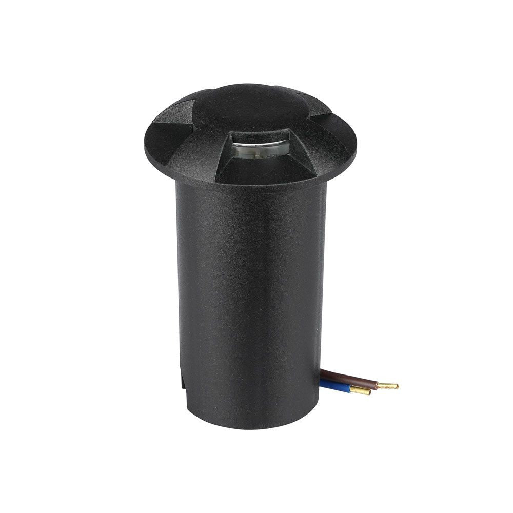 1W LED Nedgravningsspot - Lys 3000K, Sort - Effekt 1W, 50lm, RA80, IP67