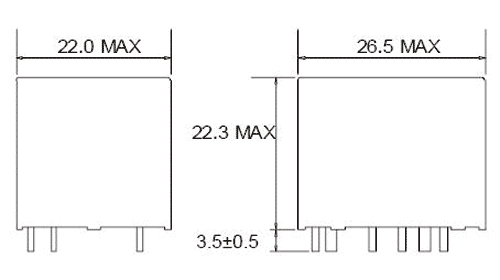 Autorelæ - 12Vdc 30A, 1 x skifte (SPDT), 7-ben