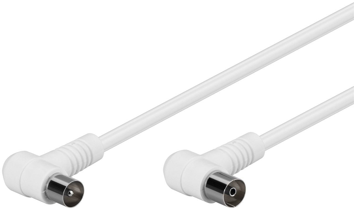 Antennekabel - 90° COAX han/hun, dobbelt skærmet (5m)