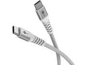 USB-C til USB-C Supersoft PD Tekstilkabel, 3A, Hvid (2m)