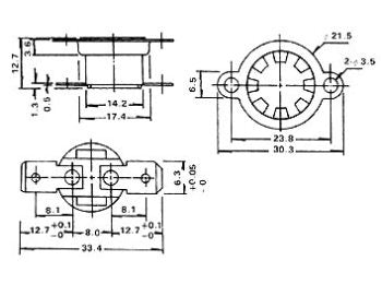 Termostat m. autoreset - NO slår til v. 80°C, 10A