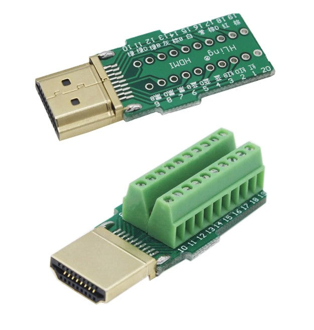 HDMI hanstik til kabelmontage - Med skrueterminaler