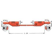 PRØVELEDNING 200CM RØD M/STIK