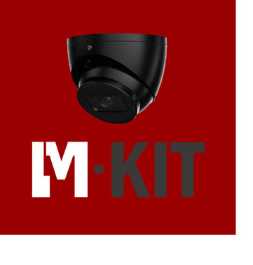 VIDEO-KIT 4 kanal NVR + 2TB-HDD PoE4 x 5MP Eyeball 2.8mm IR 4 x Bagdåse sort
