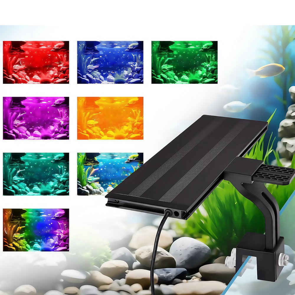 30 cm LED akvarielampe med RGBW lys, 18W effekt og timer - 230V input