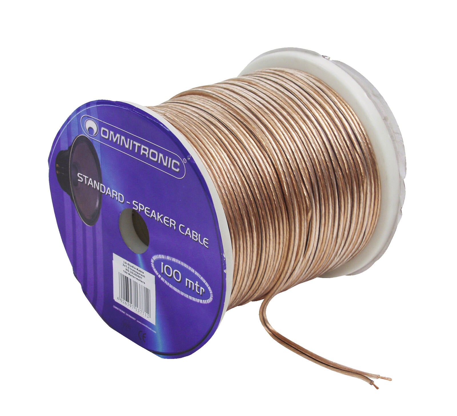 Højttalerledning - 2x1,5mm² CU, Transparent (metervare)