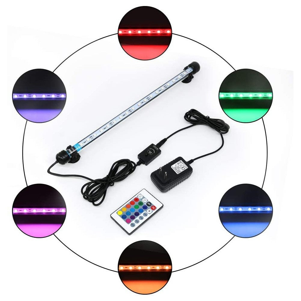 140 cm RGB akvarie armatur - 15W LED m. sugekopper, IP67