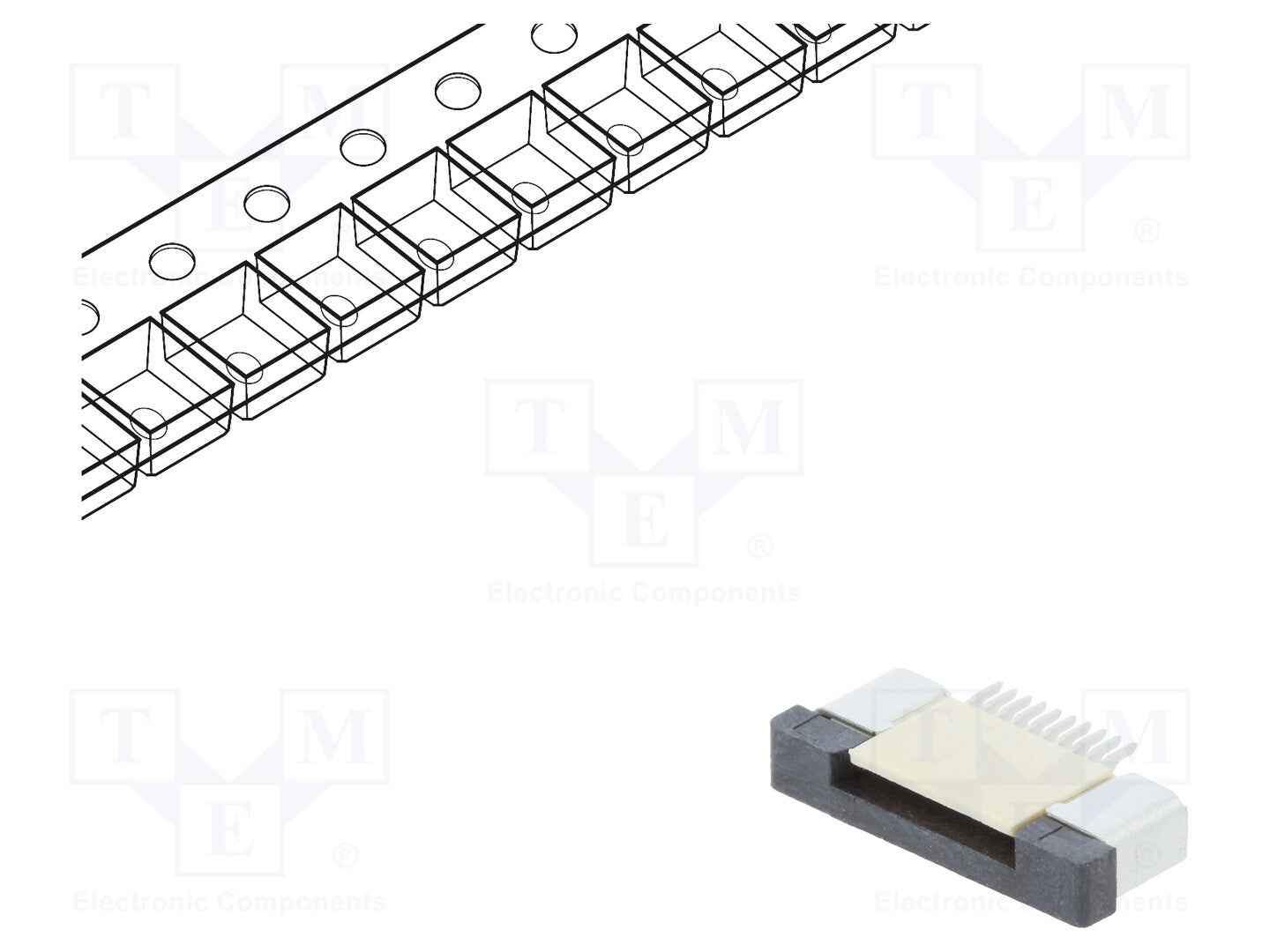FFC (PFC) Flexkabel konnektor - 10pol, ZIF, SMD (0,5mm)