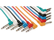 Prof. patchkabel - 6 stk. 2 x 6,35mm mono JACK 90° (1m)