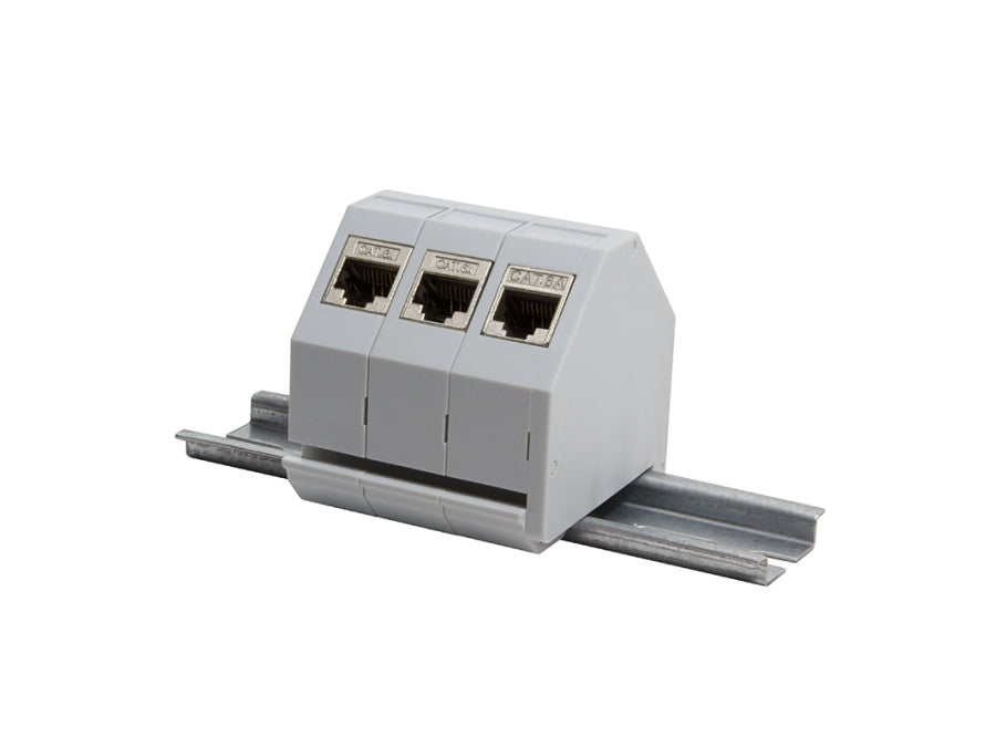 DIN-skinne adapter til 1x RJ45 Keystone modul, plast
