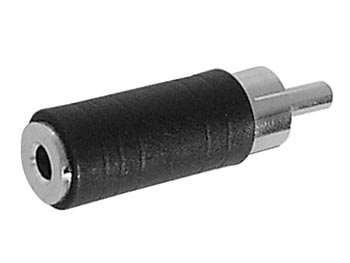 RCA(phono) han til 3,5mm mono JACK hun - Plast