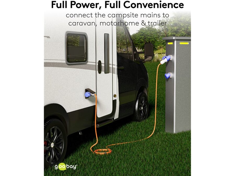 CEE adapterkabel - 3P han til 3P hun + 2 x Jord (10m)
