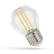 1W LED kronepære - G45, kultråd, klart glas, E27 - 230V, 100lm, RA80