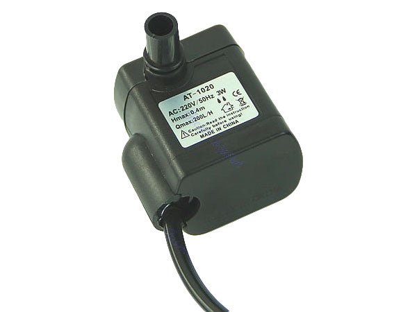 Mini vandpumpe - 230Vac / 3W (Hmaks.:50cm, Qmaks.:180L/t)