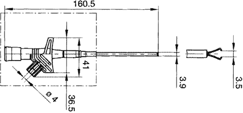 Sikkerhedstestklemme m. roterbar split testtang - Rød