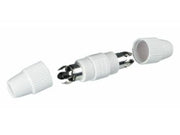 COAX kabel samleled - Skruetype, hvid plasthus