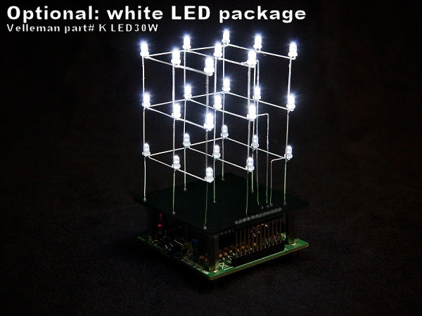 WSL193 - 3D LED kube, 3x3x3 røde LED, programmerbar via USB