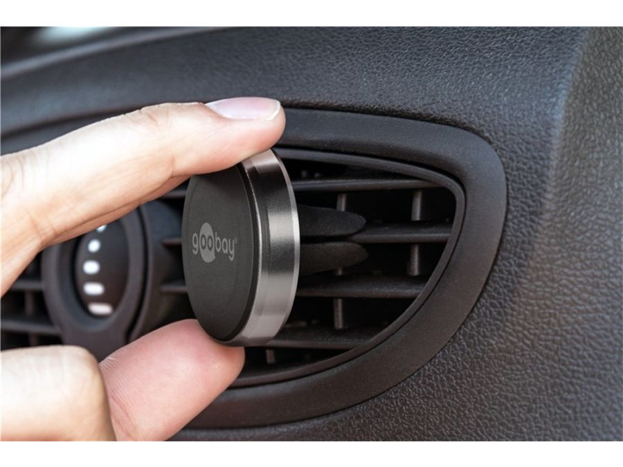 Magnetisk smartphone holder - Med Vent Clip (Ø45mm), Sort