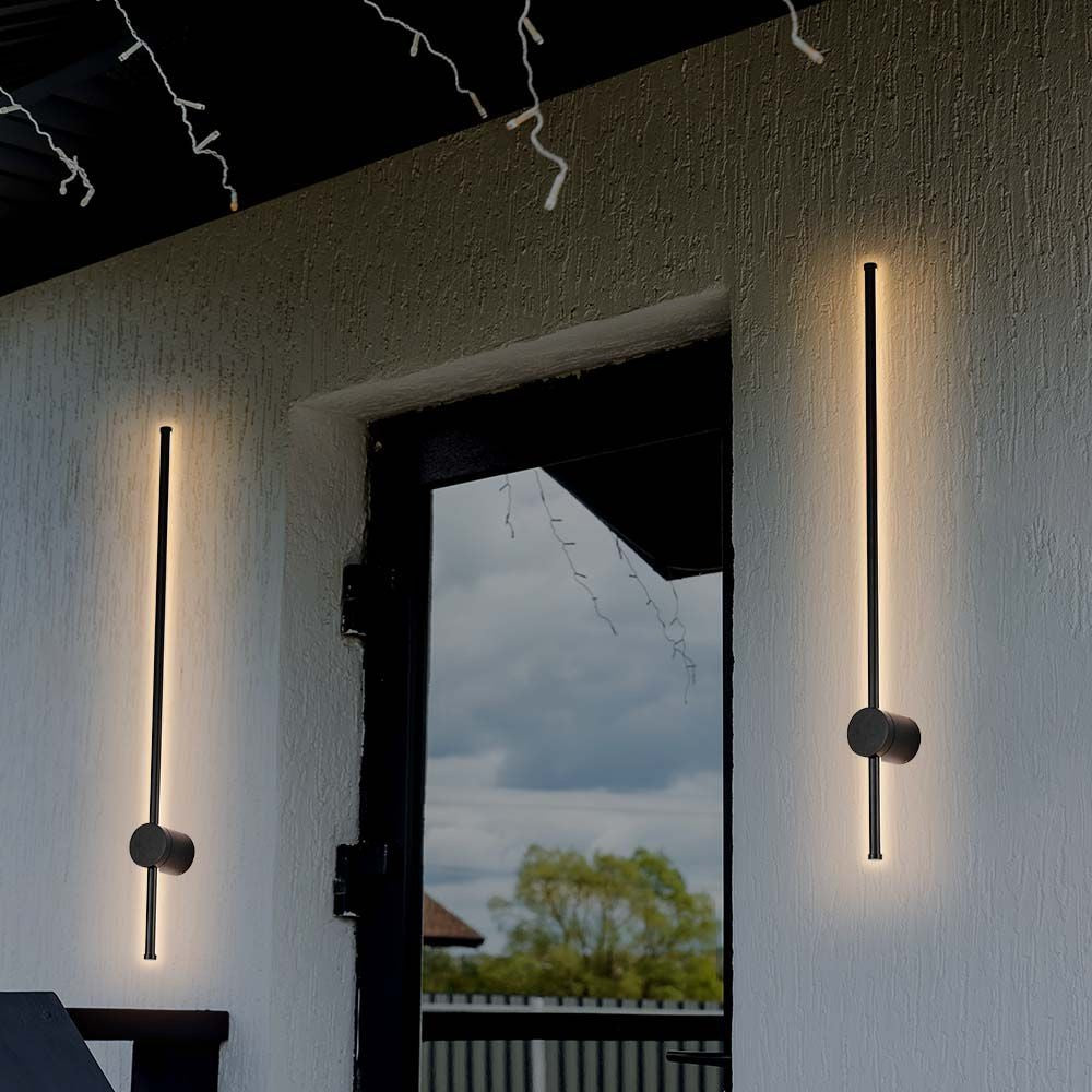 12W LED Væglampe i Sort med 3000K Lysfarve og IP65 Beskyttelse - Ideel til Udendørs Brug