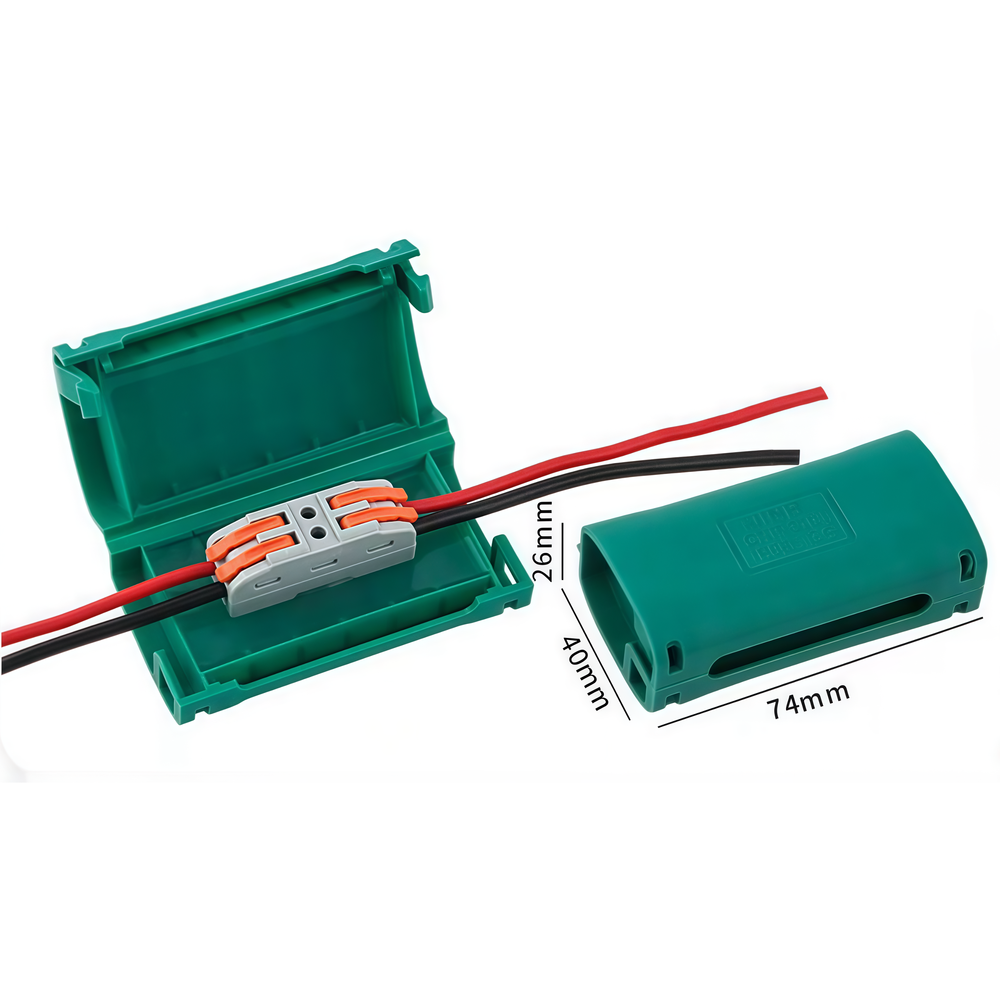 Vandtæt samleboks til 2 ledninger uden skruer - IP68-godkendt