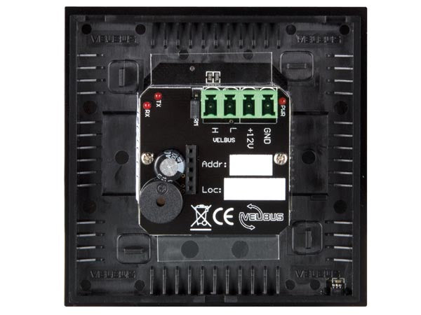 VELBUS - Glas kotrolmodul m. 1 touchknap, Sort