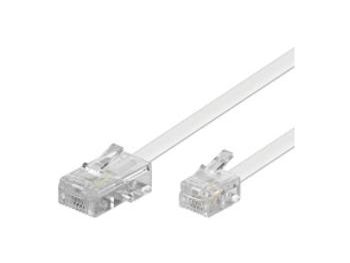 ISDN telefonledning - RJ11(6P4C) til RJ45(8P4C), Hvid (3m)