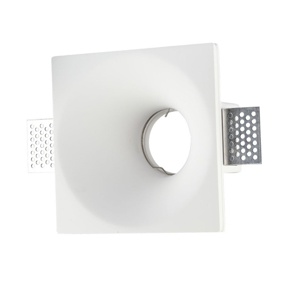 Hvid kvadratisk GU10 Gips Lampe til loftmontering - Moderne design til dit hjem!
