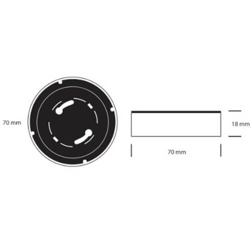 Påbygningsring til 1811 LEDspot mat hvid Type:1821