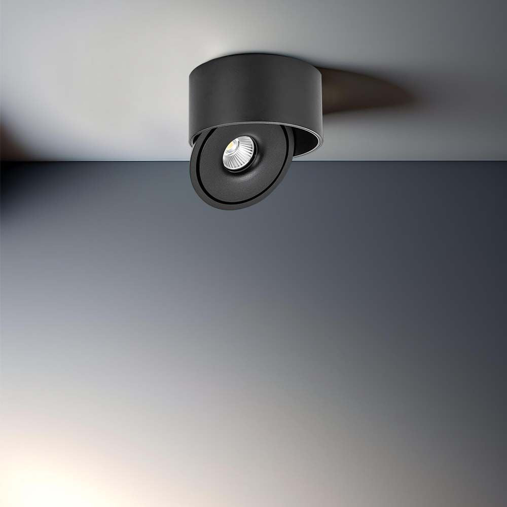 30W LED nedadrettet lys - Flad, COB, monteret, 3i1, sort hus, 28W effekt, 2500lm, RA90.