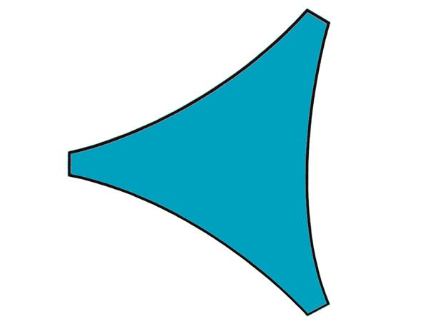 Trekantet solsejl - 3,6x3,6x3,6m Himmelblå