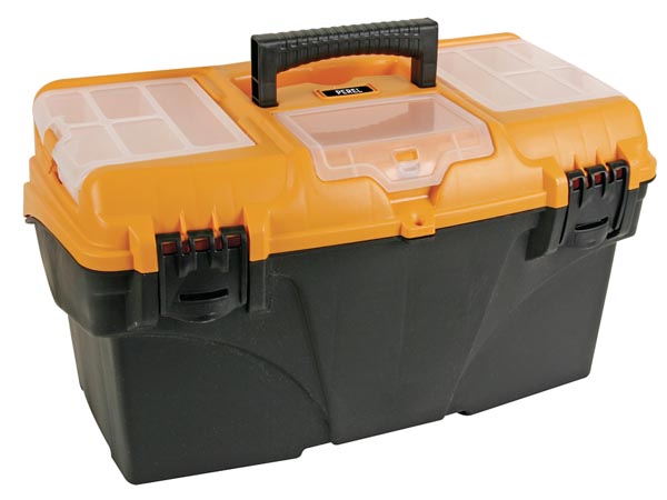 Multi værktøjskuffert - Sort/orange, 20" 2 svingbakker