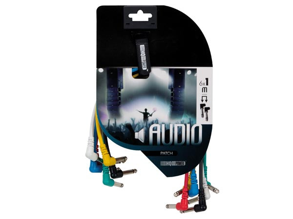 Prof. patchkabel - 6 stk. 2 x 6,35mm mono JACK 90° (1m)