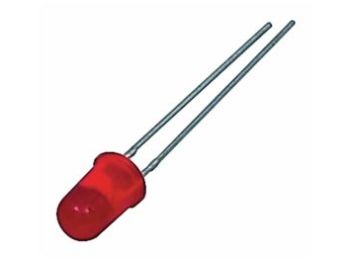 5mm std. LED - Rund, RØD diffus (8mcd 60°)
