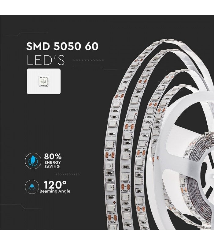 V-Tac 10,8W/m RGB+WW LED strip - 5m, 60 LED pr. meter