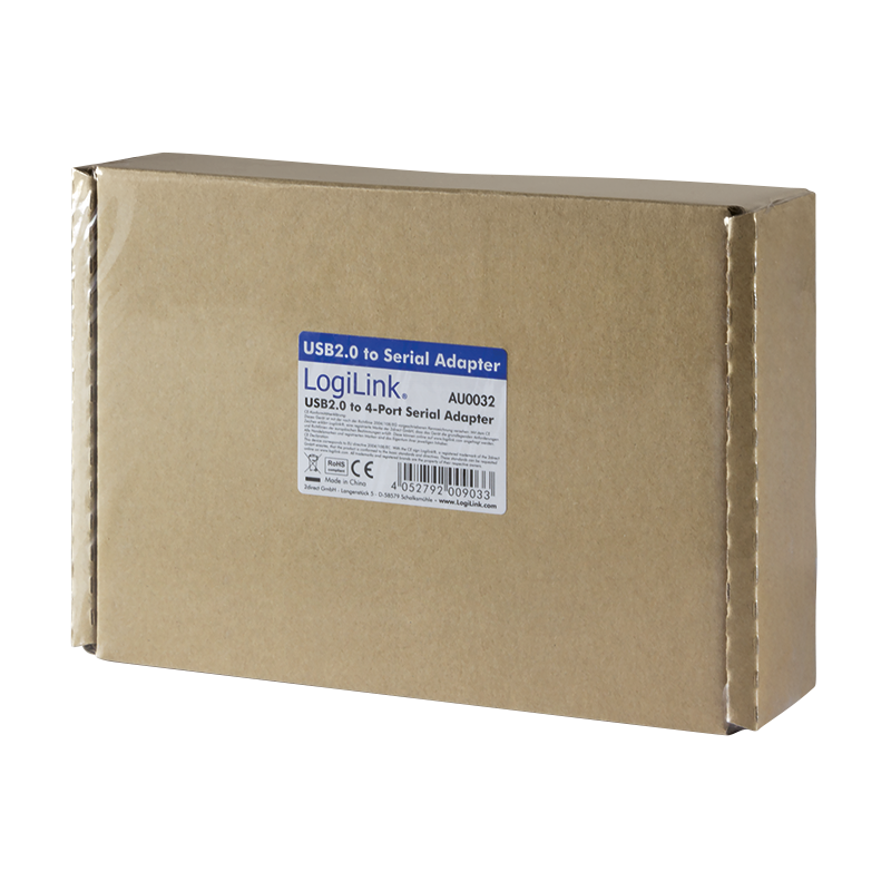 USB 2.0 til 4 x Seriel RS232 konverter