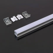 Monteringssæt med Diffuser til LED-stribe - 2000x17.2x14.44mm, Sølv