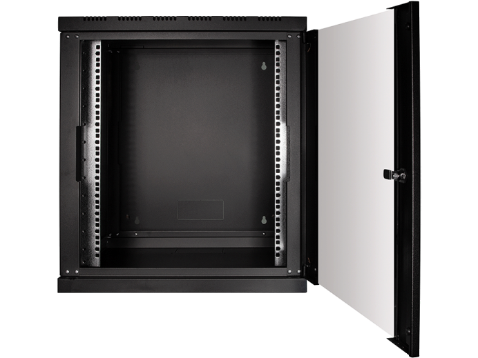 19" væg-rackskab - 6U B600xD560mm (Single) Sort