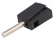 4mm Bananstik m. ledningsklemme - Sort, 20A