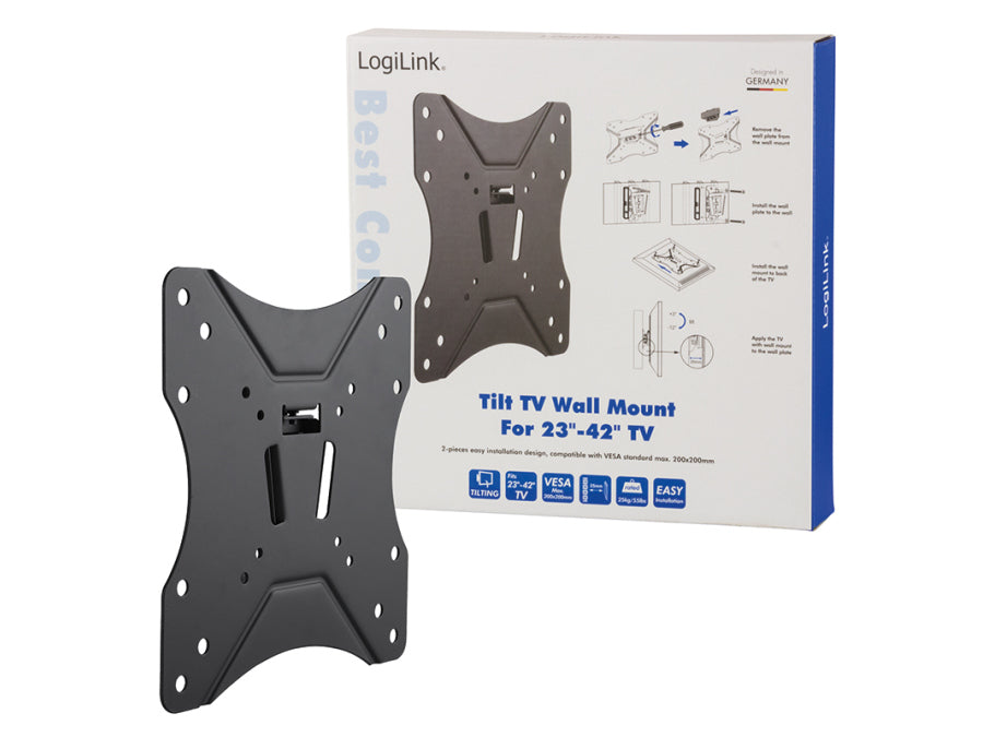 TV vægbeslag - 23-42" Vipbar -12°/+3°, Vægafstand 35mm