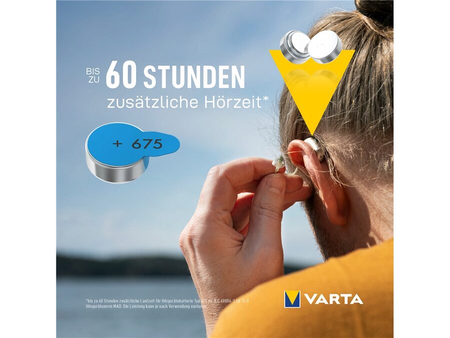 Batteri til høreapparat - PR44/675 (6 stk.)