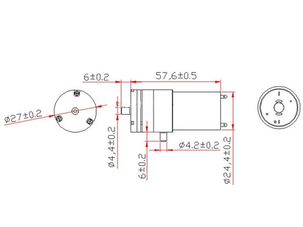Mini vacuum luftpumpe - 6Vdc (4-7Vdc), 250mA (3,2L/min.)
