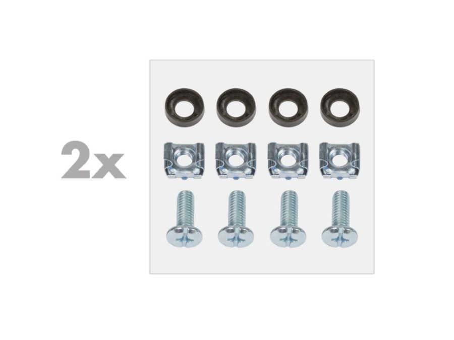 19" væg-beslag - 2U, D400mm, Sort