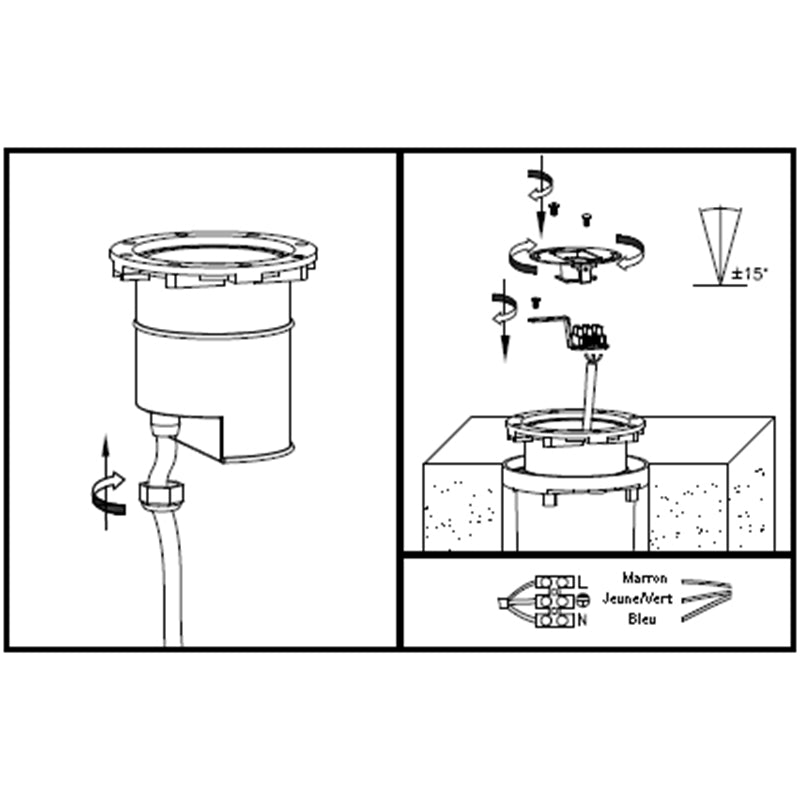 Nedgravningsspot m. GU10 fatning