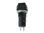 Trykkontakt - 1P OFF-(ON), 3A/250V, SORT knap (Ø12mm)