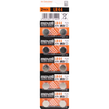 Maxell alkaline LR44 batteri, 10 stk.